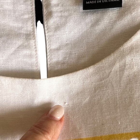 Liz Claiborne Linen Top Cotton Sleeveless Striped Colorblock S Career - Picture 4 of 10